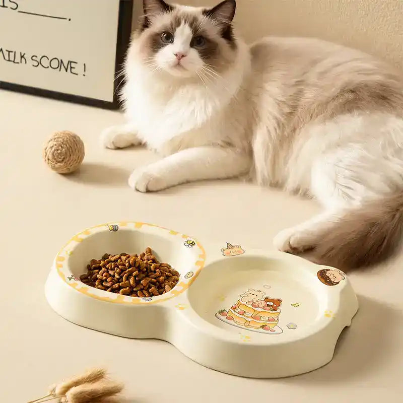 Elevated Ceramic Pet Bowl - Slow Feeding Bowl - TinPaw