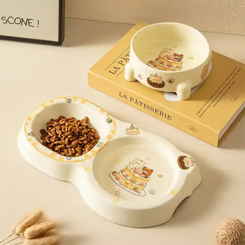 Elevated Ceramic Pet Bowl - Slow Feeding Bowl - TinPaw