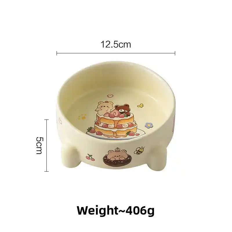 Elevated Ceramic Pet Bowl - Slow Feeding Bowl - TinPaw