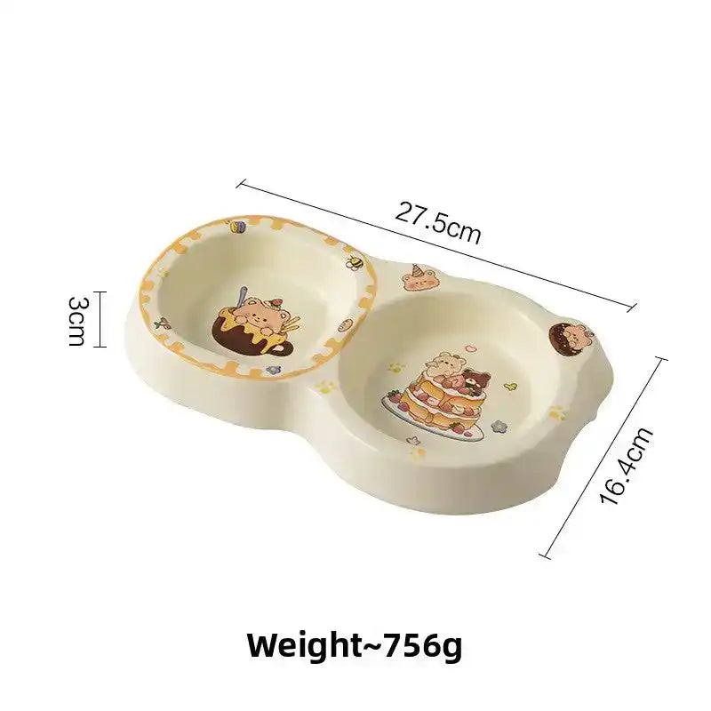 Elevated Ceramic Pet Bowl - Slow Feeding Bowl - TinPaw