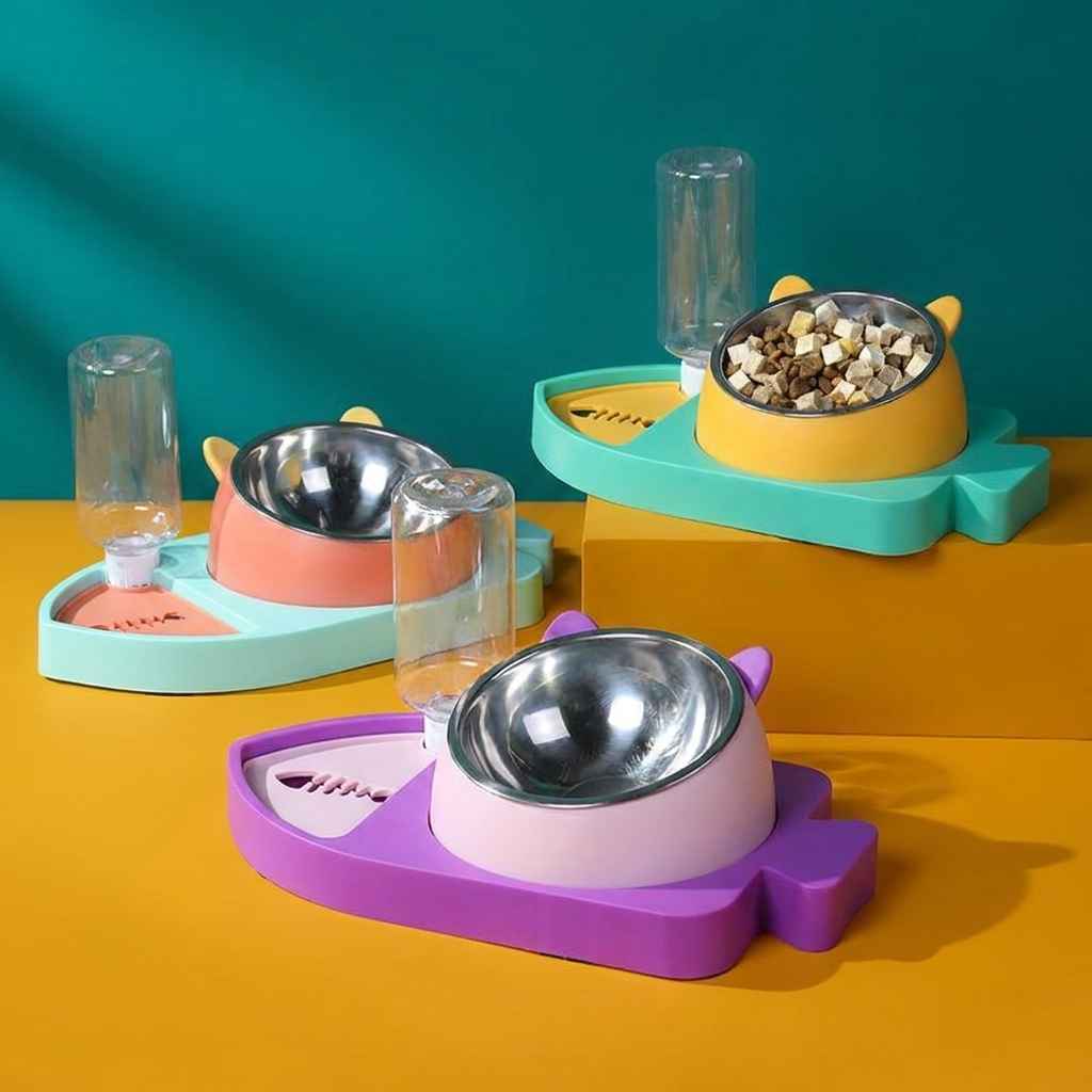 Fish Pet Feeder 3 - in - 1 - Slow Feeding Bowl - TinPaw