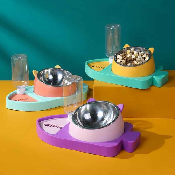 Fish Pet Feeder 3 - in - 1 - Slow Feeding Bowl - TinPaw