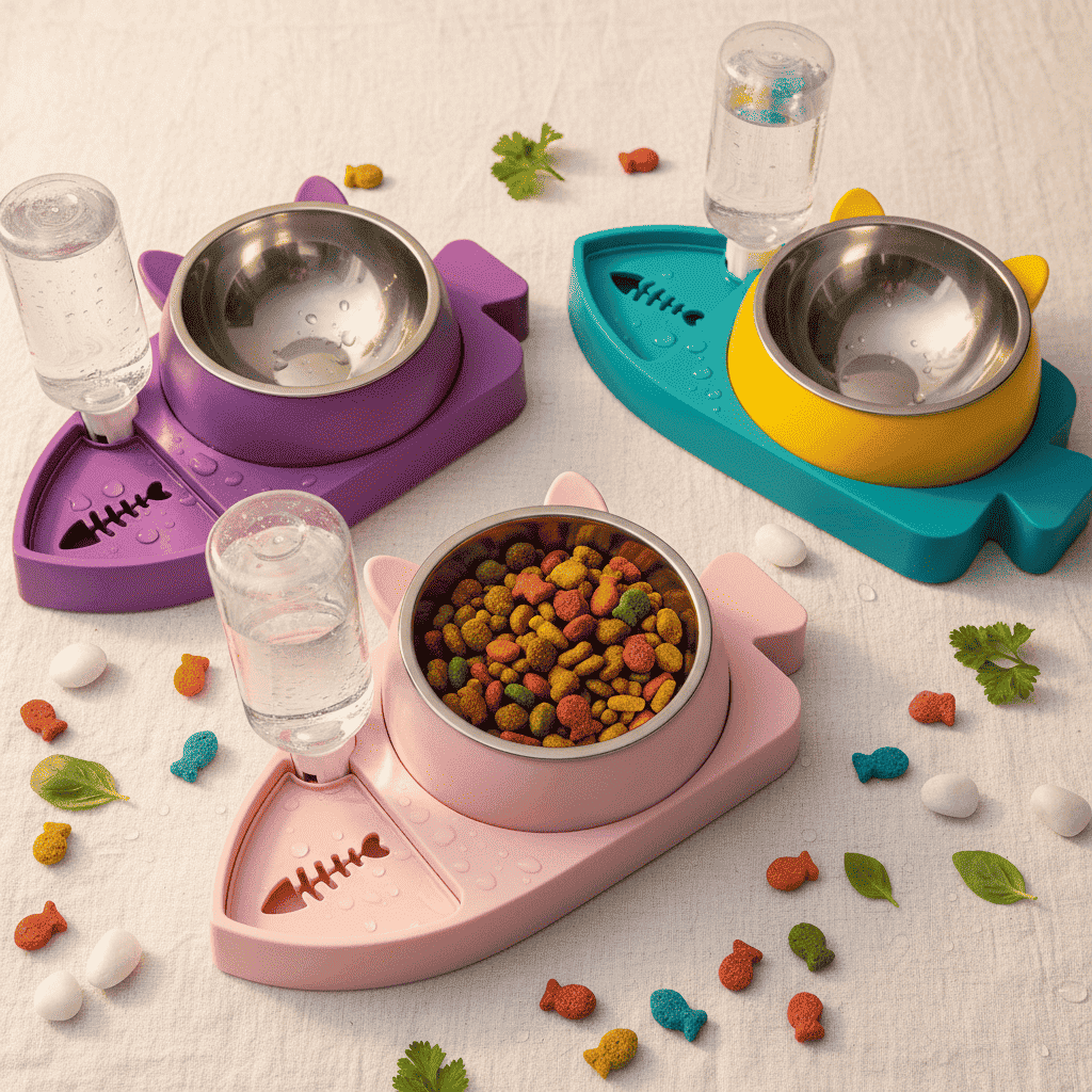 Fish Pet Feeder 3 - in - 1 - Slow Feeding Bowl - TinPaw