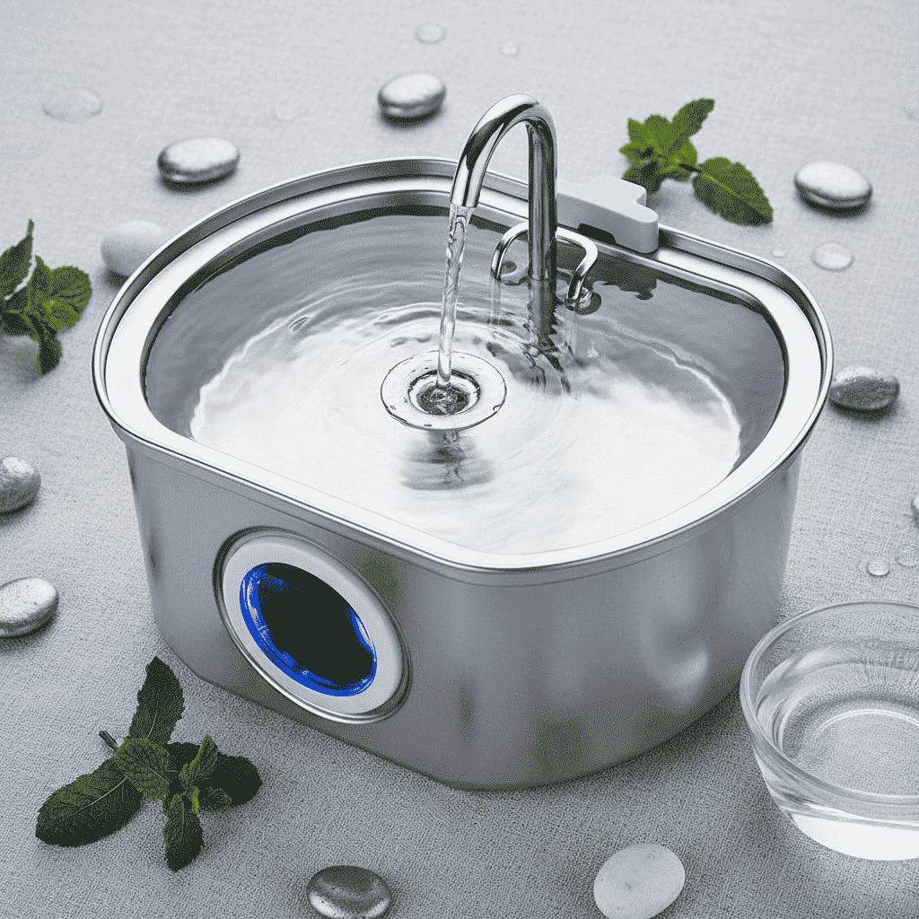 Cat Water Fountain 3.2L - Automatic Pet Feeder - TinPaw - 3.2L Phantom Faucet RoundWindow - JP Plug USB - SU00117802 - 3.2L Phantom Faucet RoundWindow - JP Plug USB