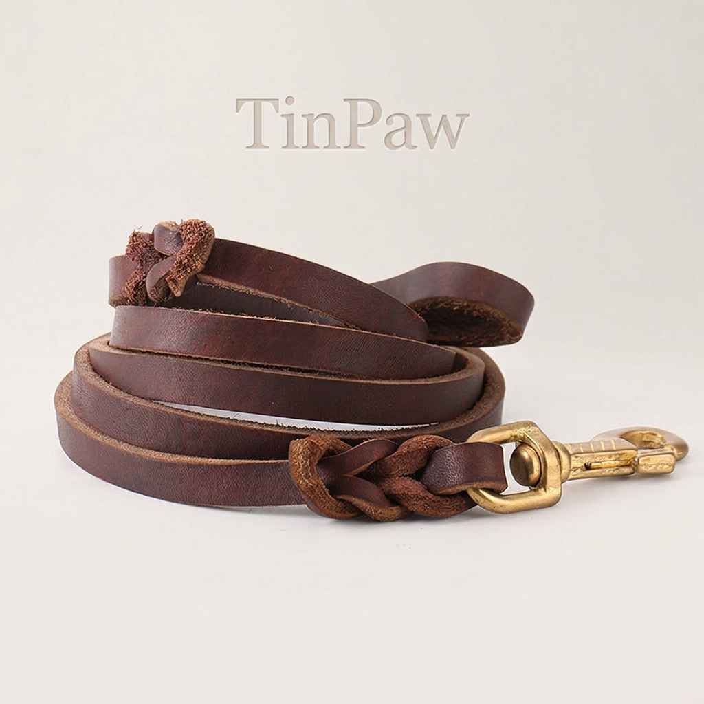 Leather Dog Lead Copper Hook - Dog Gear - TinPaw