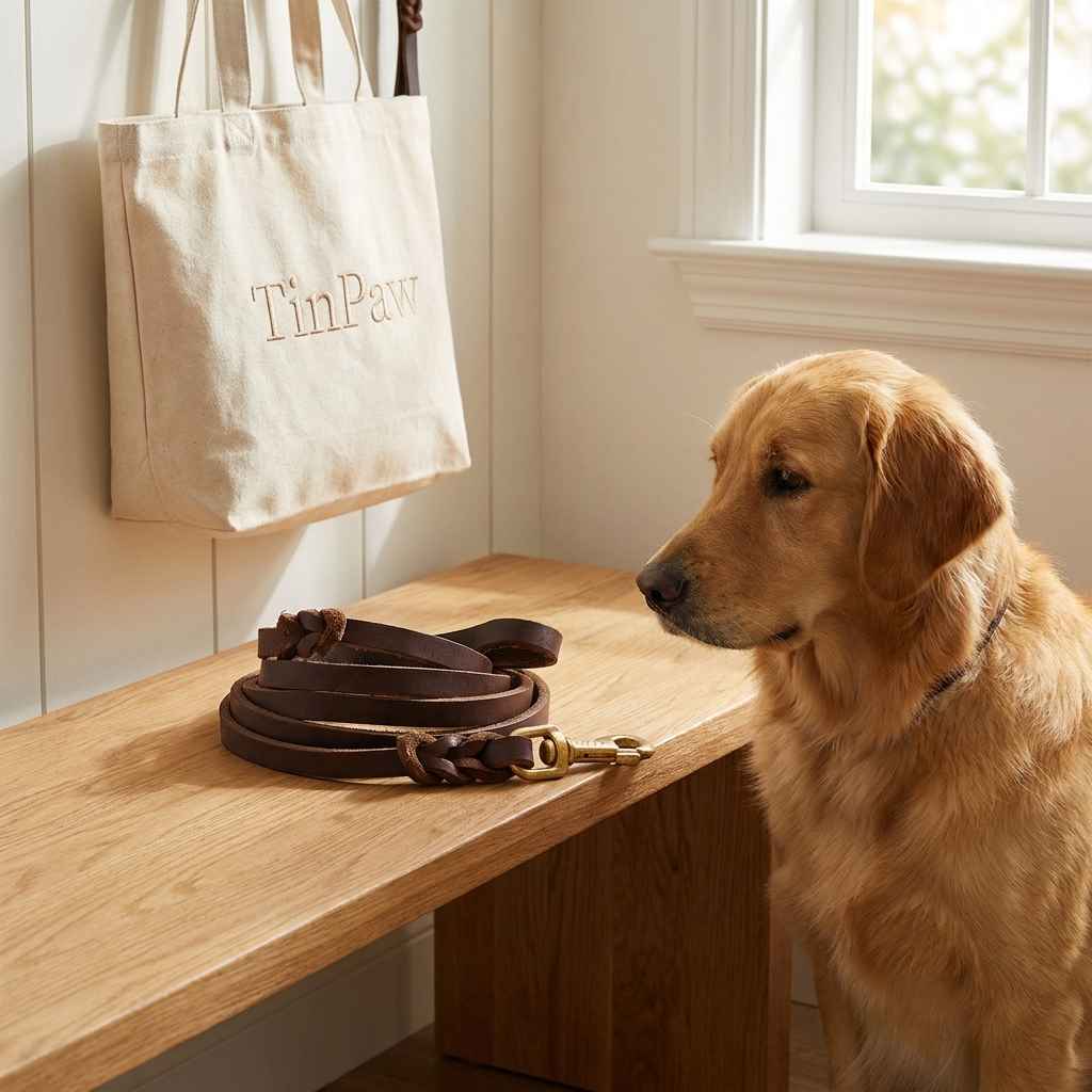 Leather Dog Lead Copper Hook - Dog Gear - TinPaw