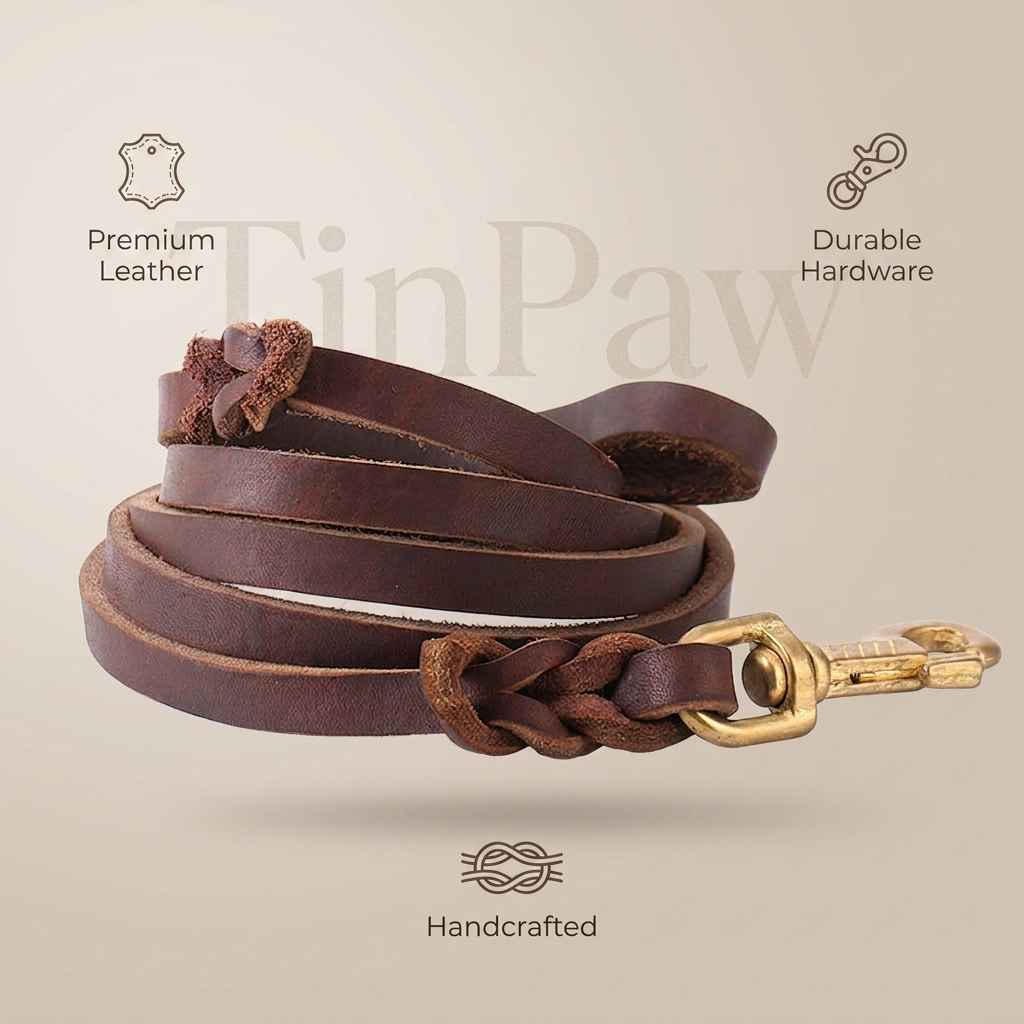 Leather Dog Lead Copper Hook - Dog Gear - TinPaw