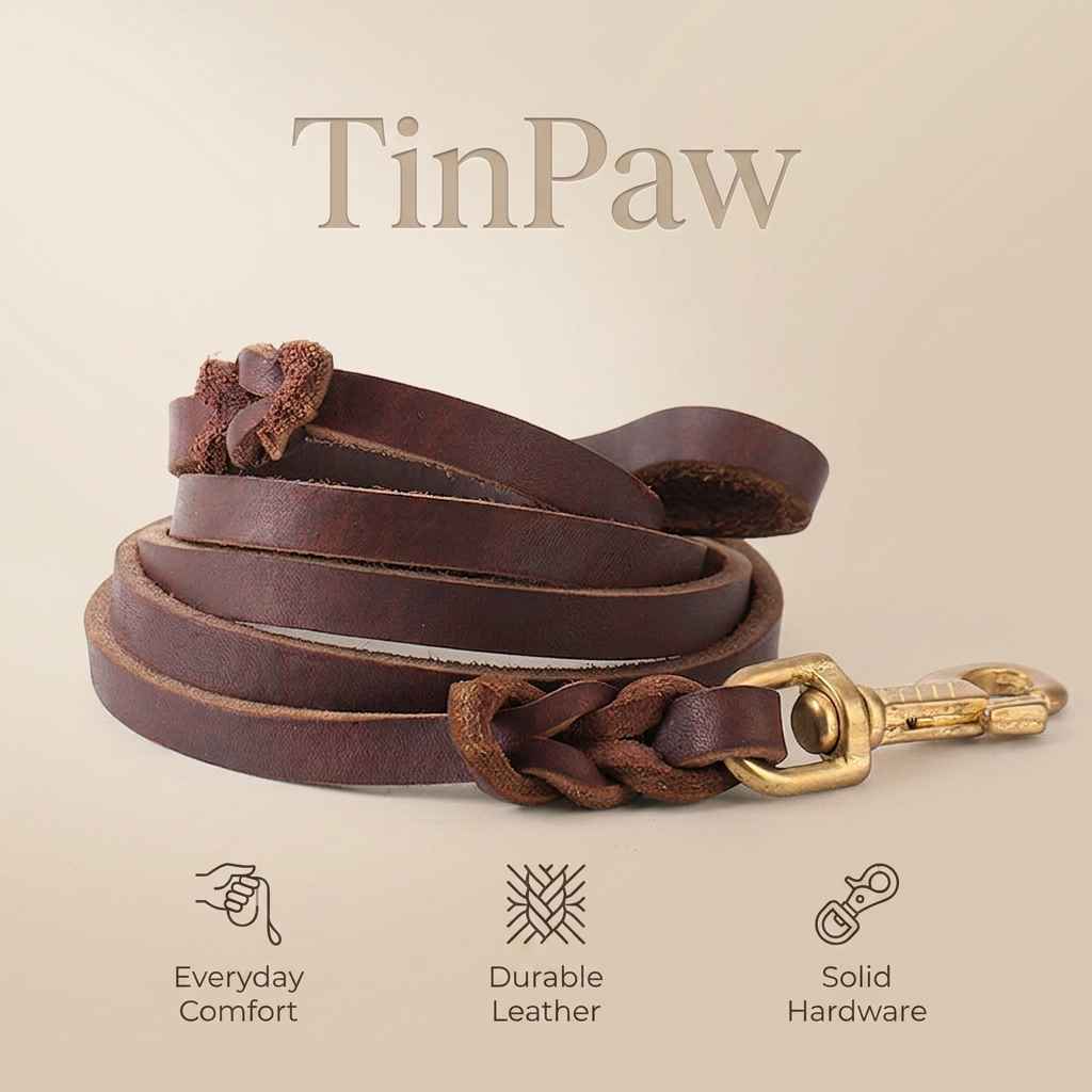 Leather Dog Lead Copper Hook - Dog Gear - TinPaw