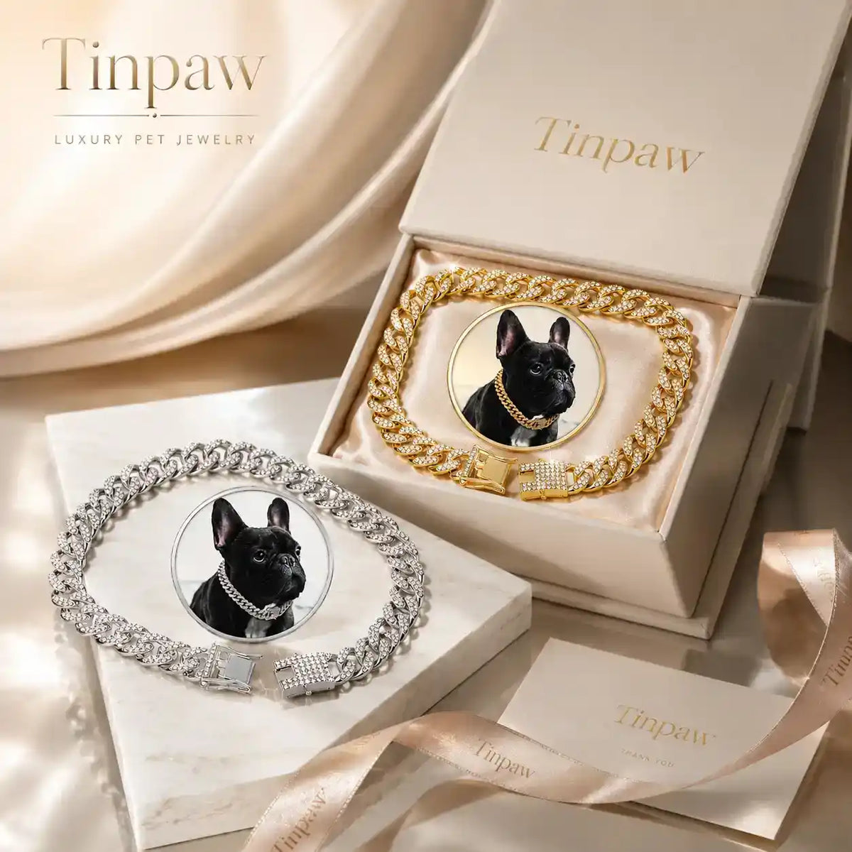 Hip - Hop Diamond Dog Collar - Collars - TinPaw