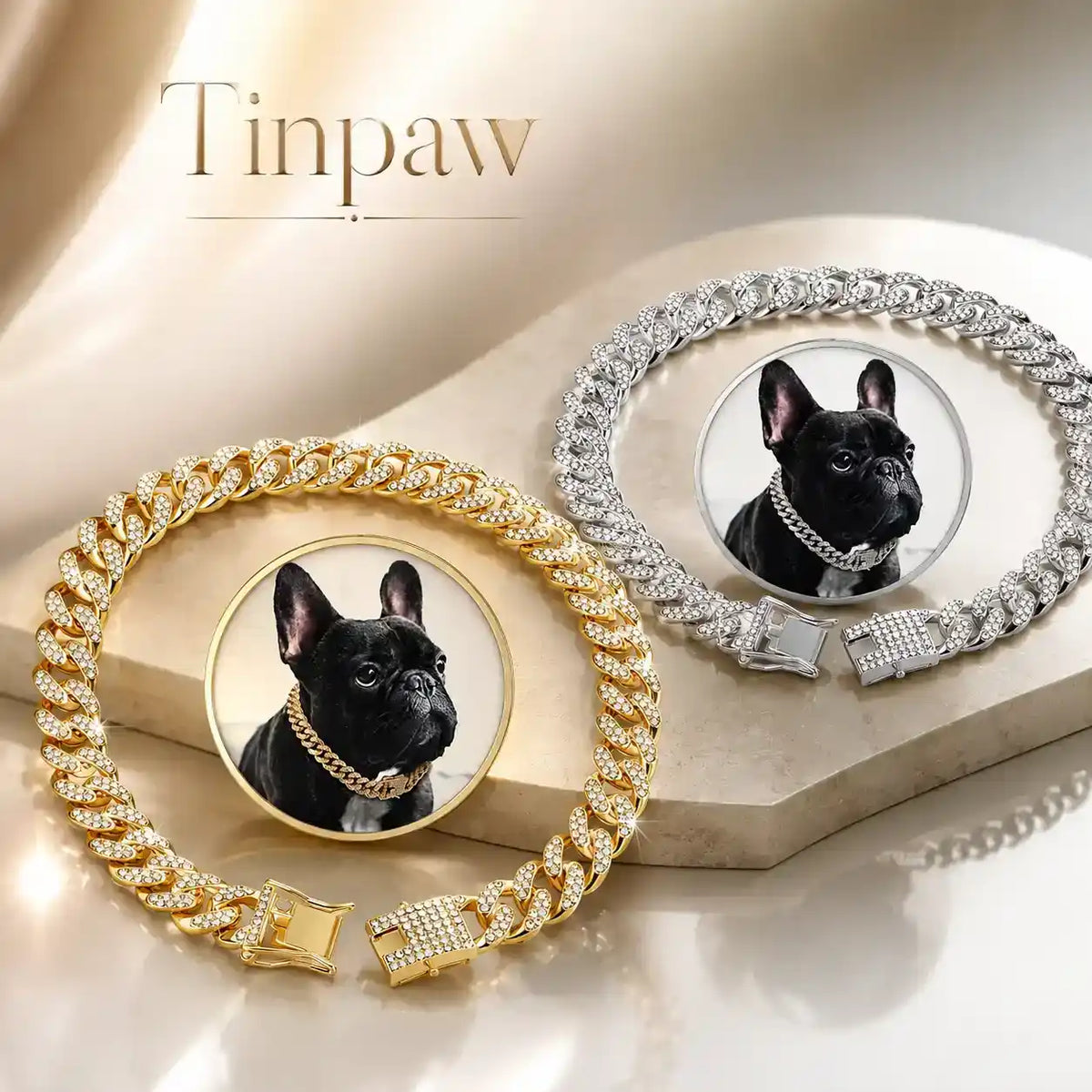 Hip - Hop Diamond Dog Collar - Collars - TinPaw