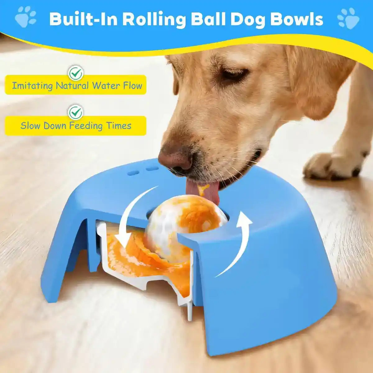 Large Slow Feeder Dog Bowl - Slow Feeding Bowl - TinPaw