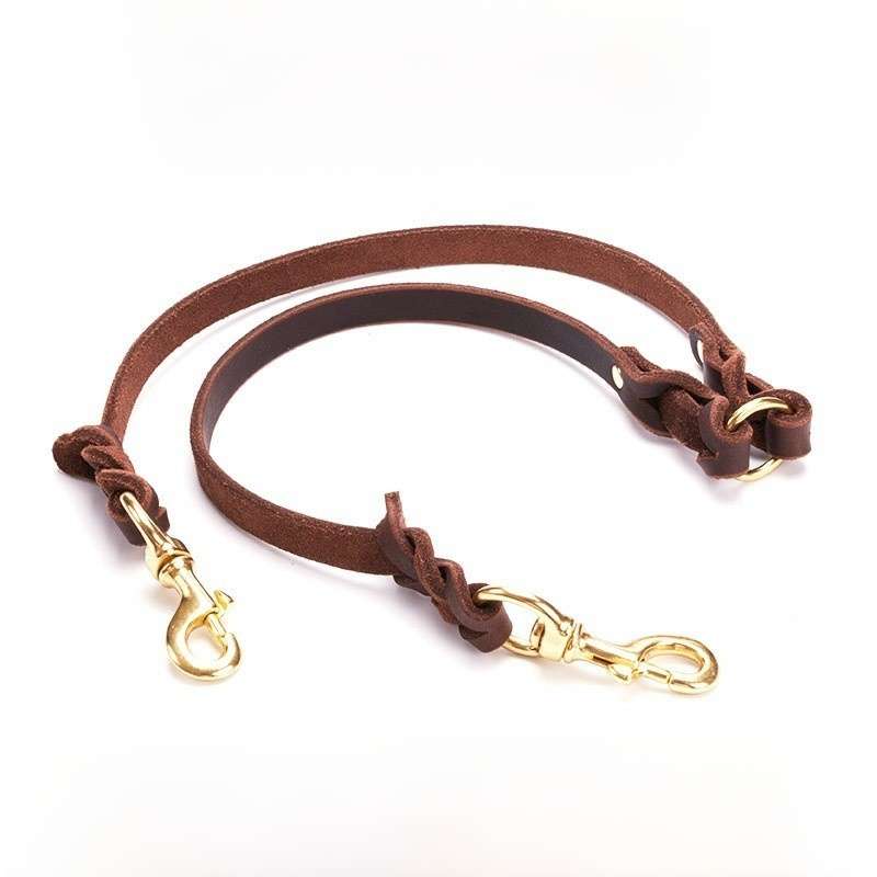 Leather Dog Leash Double Hook - Dog Gear - TinPaw - Single - Sided 70x1.2cm - Multi - Function Cowhide - SU00108410 - Single - Sided 70x1.2cm - Multi - Function Cowhide