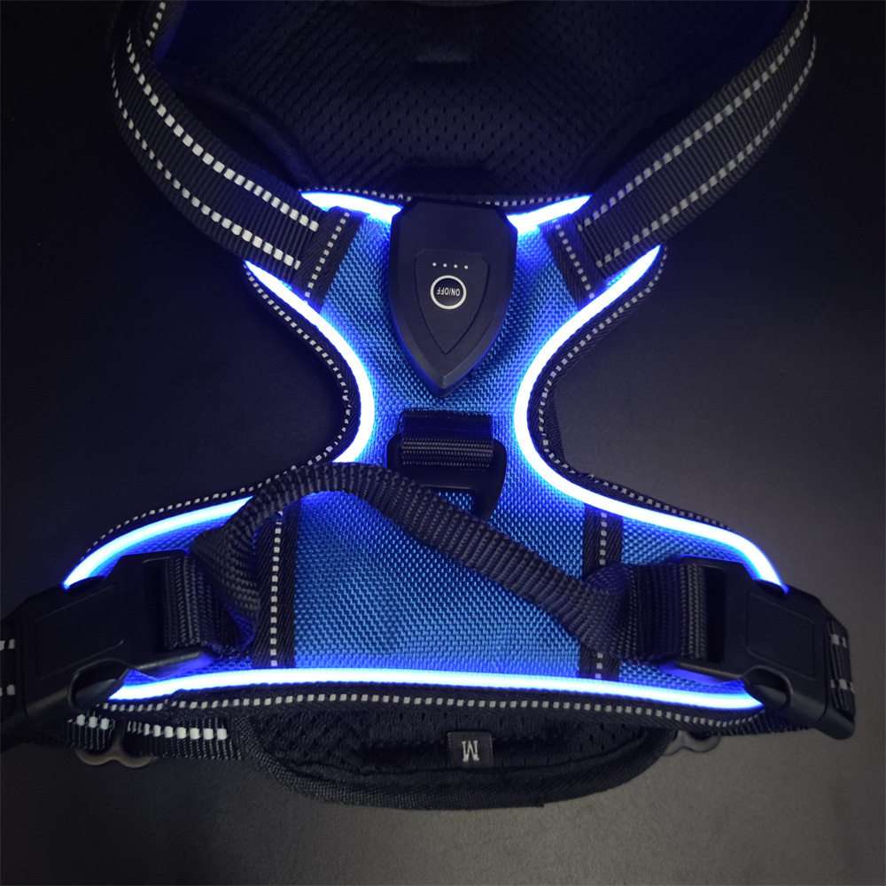 LED Dog Harness Leash USB - Dog Gear - TinPaw - Blue - XL - SU00159339 - Blue - XL