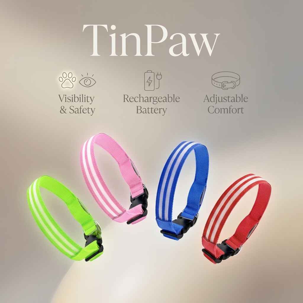 LED Light - Up Dog Collar - Dog Gear - TinPaw