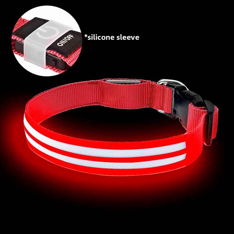 LED Light - Up Dog Collar - Dog Gear - TinPaw - Red monochrome light mode - L - SU00364509 - Red monochrome light mode - L