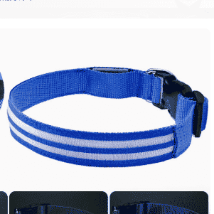 LED Light - Up Dog Collar - Dog Gear - TinPaw - Blue multi - color light mode - M - SU00364509 - Blue multi - color light mode - M