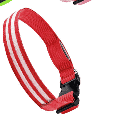 LED Light - Up Dog Collar - Dog Gear - TinPaw - Red multi - color light mode - M - SU00364509 - Red multi - color light mode - M