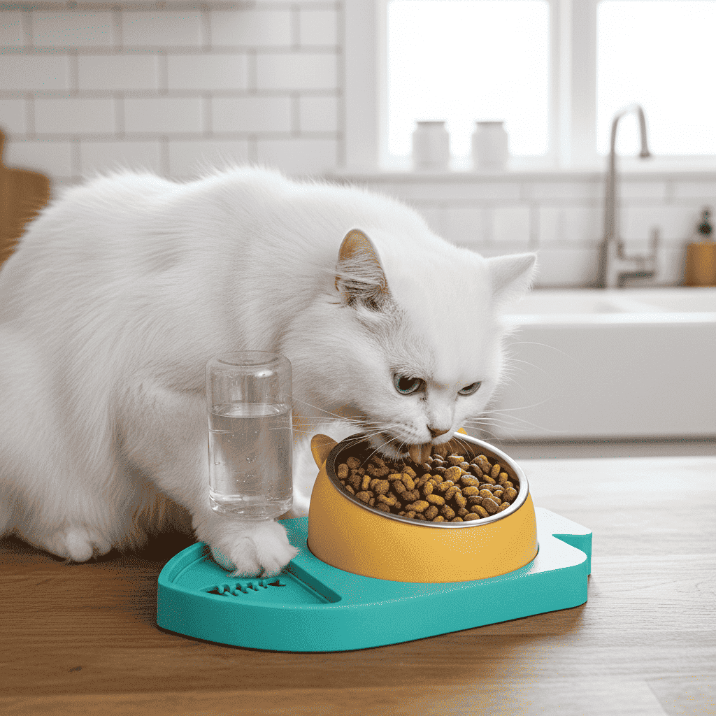 Fish Pet Feeder 3 - in - 1 - Slow Feeding Bowl - TinPaw