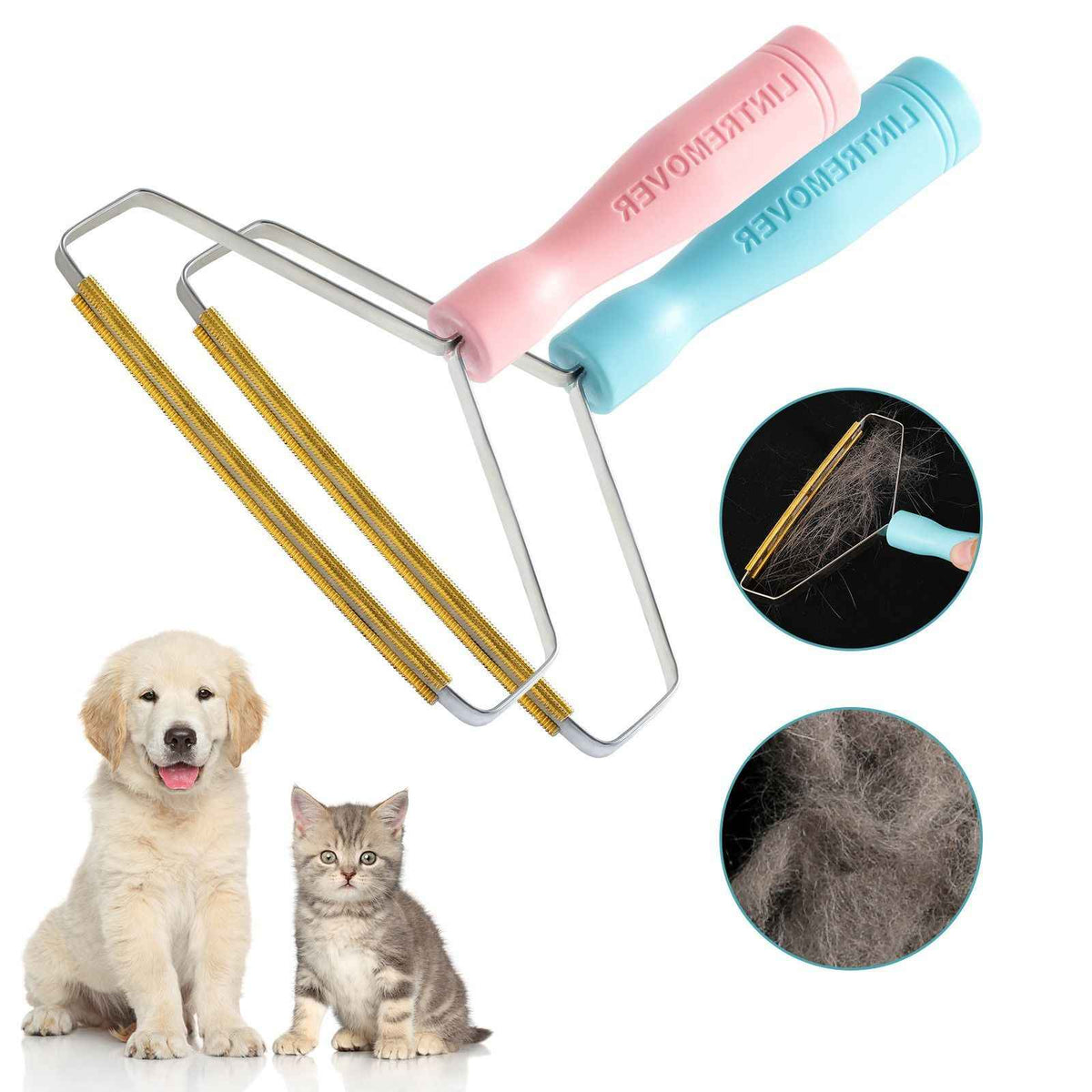Metal Pet Hair Remover - Dog Slicker Brushes - TinPaw - Pink right angle shaver - SUPECDS00015 - A1