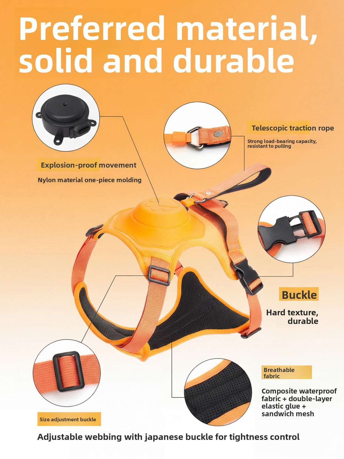 No - Pull Dog Harness Retractable - Dog Gear - TinPaw