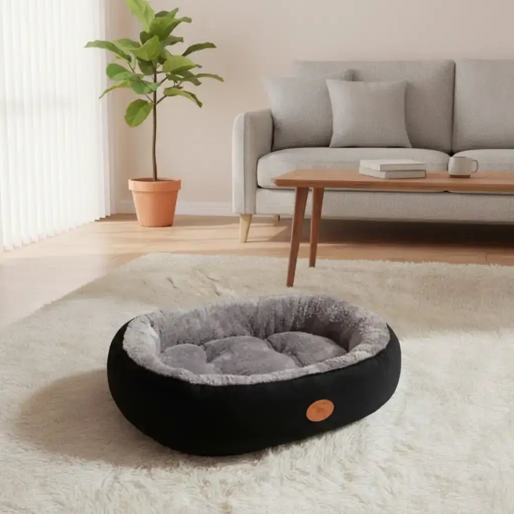Oval Plush Dog Bed Fleece - Dog Beds & Furniture - TinPaw