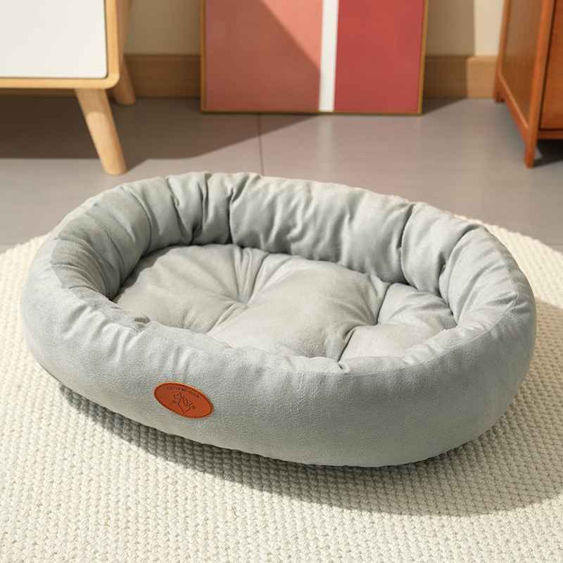 Oval Plush Dog Bed Fleece - Dog Beds & Furniture - TinPaw