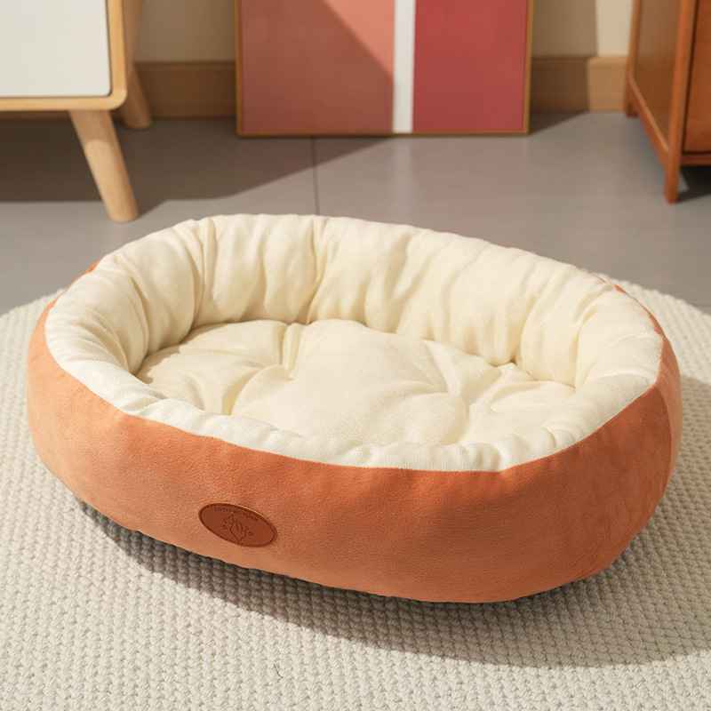 Oval Plush Dog Bed Fleece - Dog Beds & Furniture - TinPaw