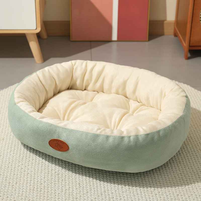 Oval Plush Dog Bed Fleece - Dog Beds & Furniture - TinPaw - Emerald Green Oval - XXL 100x78x24cm - SUPEFDB00001 - AJ