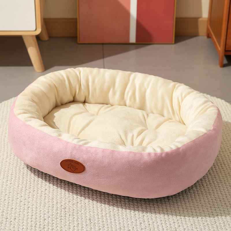 Oval Plush Dog Bed Fleece - Dog Beds & Furniture - TinPaw
