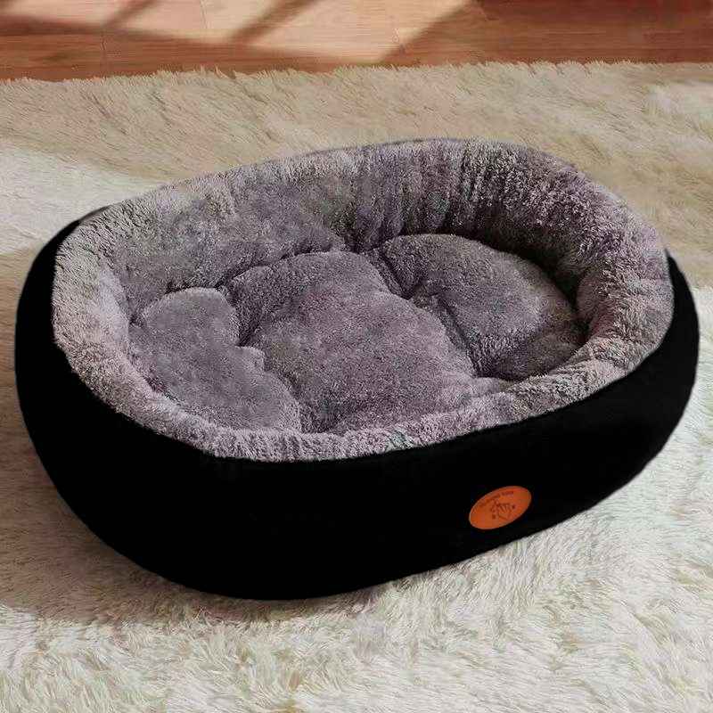 Oval Plush Dog Bed Fleece - Dog Beds & Furniture - TinPaw