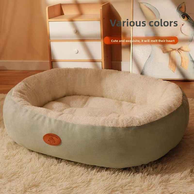 Oval Plush Dog Bed Fleece - Dog Beds & Furniture - TinPaw