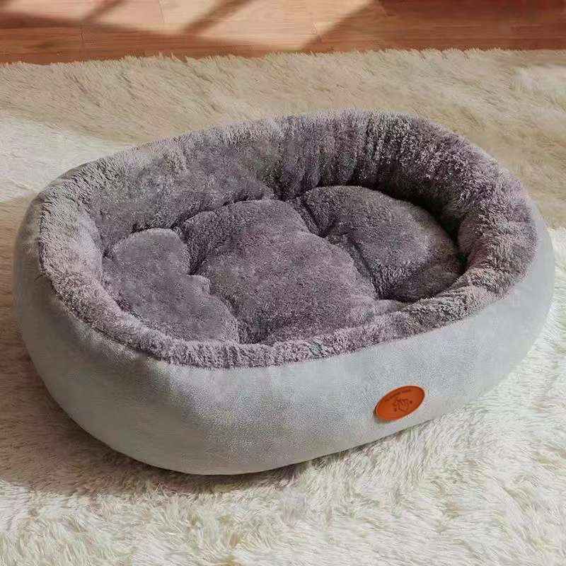Oval Plush Dog Bed Fleece - Dog Beds & Furniture - TinPaw