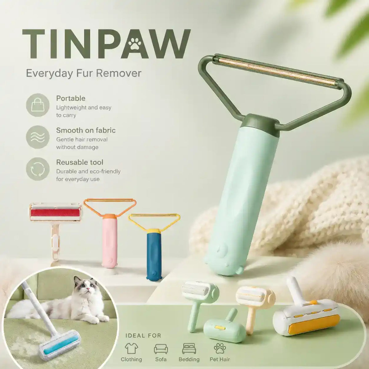Pet Grooming Deshedding Brush - Grooming - TinPaw - Green - mr226 - SU00002036 - Green - mr226