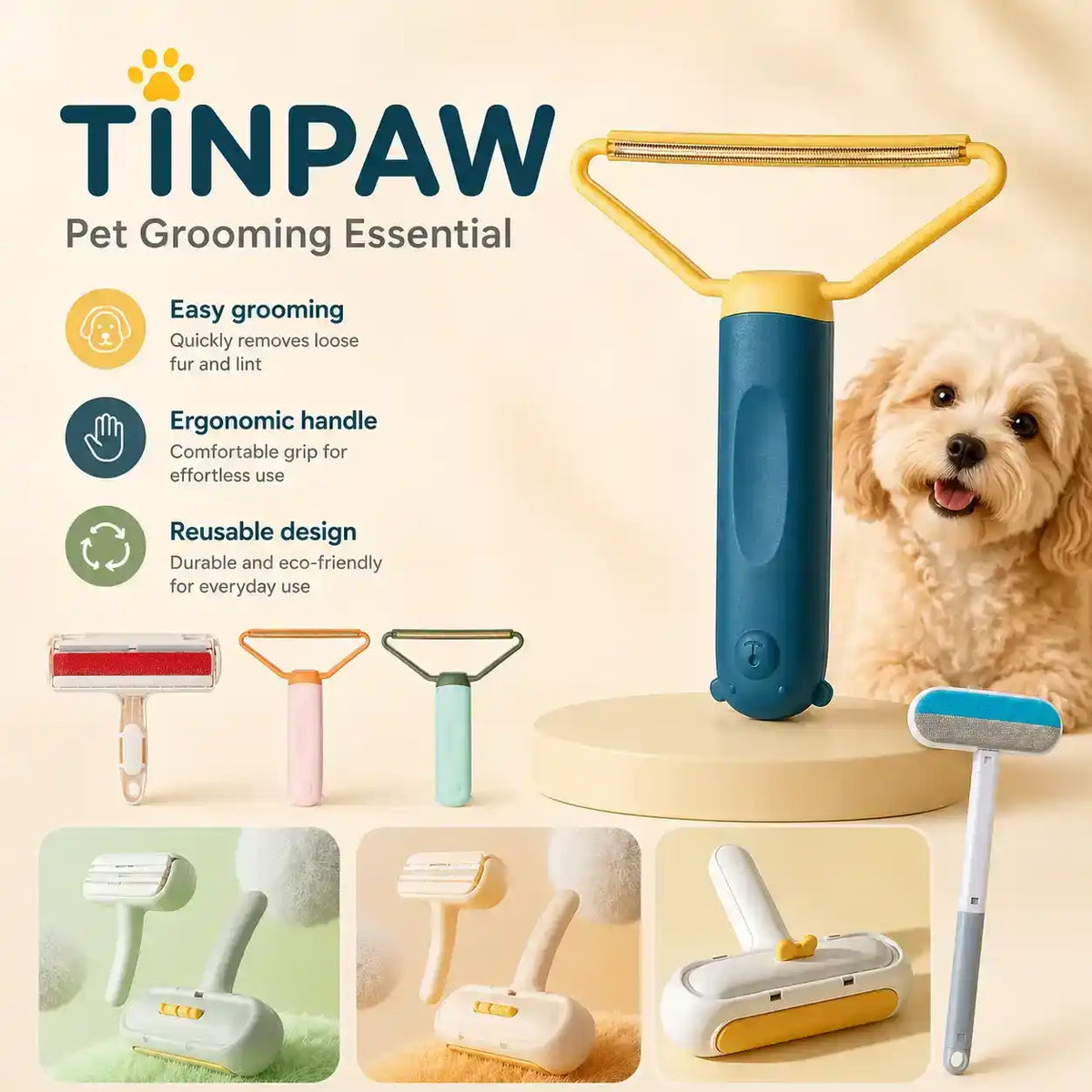 Pet Grooming Deshedding Brush - Grooming - TinPaw - Blue - mr226 - SU00002036 - Blue - mr226