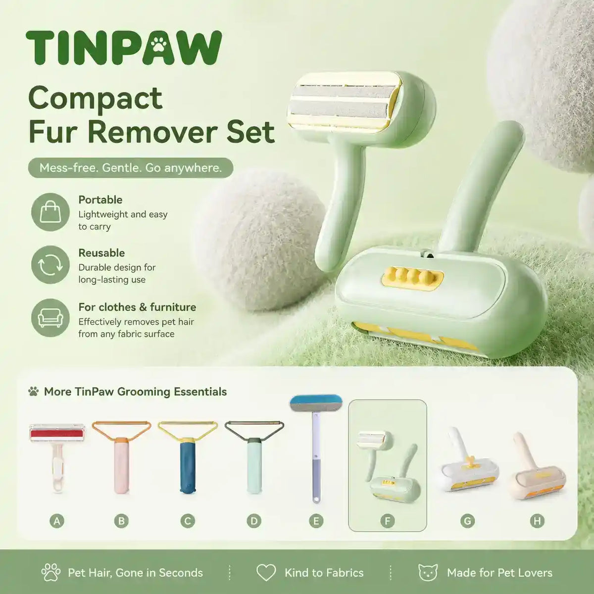 Pet Grooming Deshedding Brush - Grooming - TinPaw - Dinosaur sticky hair artifact green - mr226 - SU00002036 - Dinosaur sticky hair artifact green - mr226