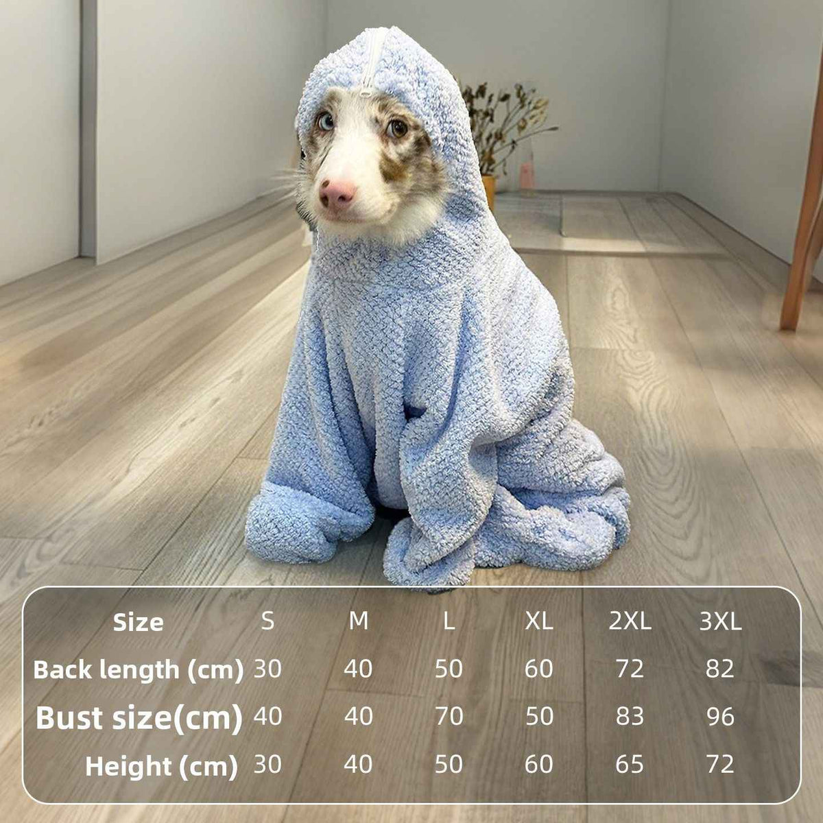Pet Hair Remover - Dog Slicker Brushes - TinPaw - Blue bathrobe with foot coverings - XL - SU00156558 - Blue bathrobe with foot coverings - XL