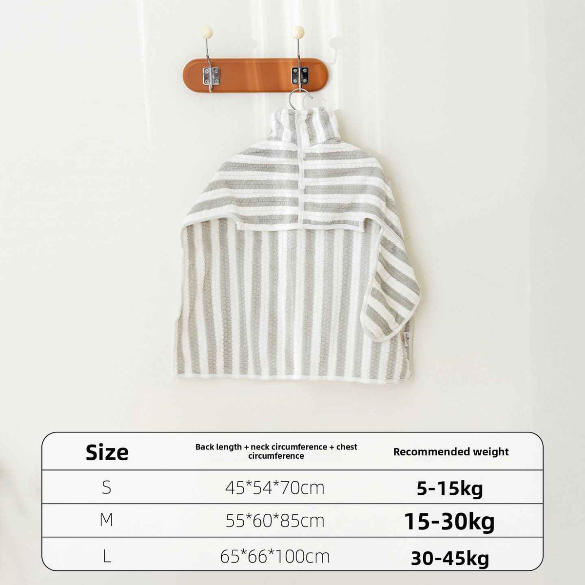 Pet Hair Remover - Dog Slicker Brushes - TinPaw - Milo gray striped bathrobe - S - SU00156558 - Milo gray striped bathrobe - S
