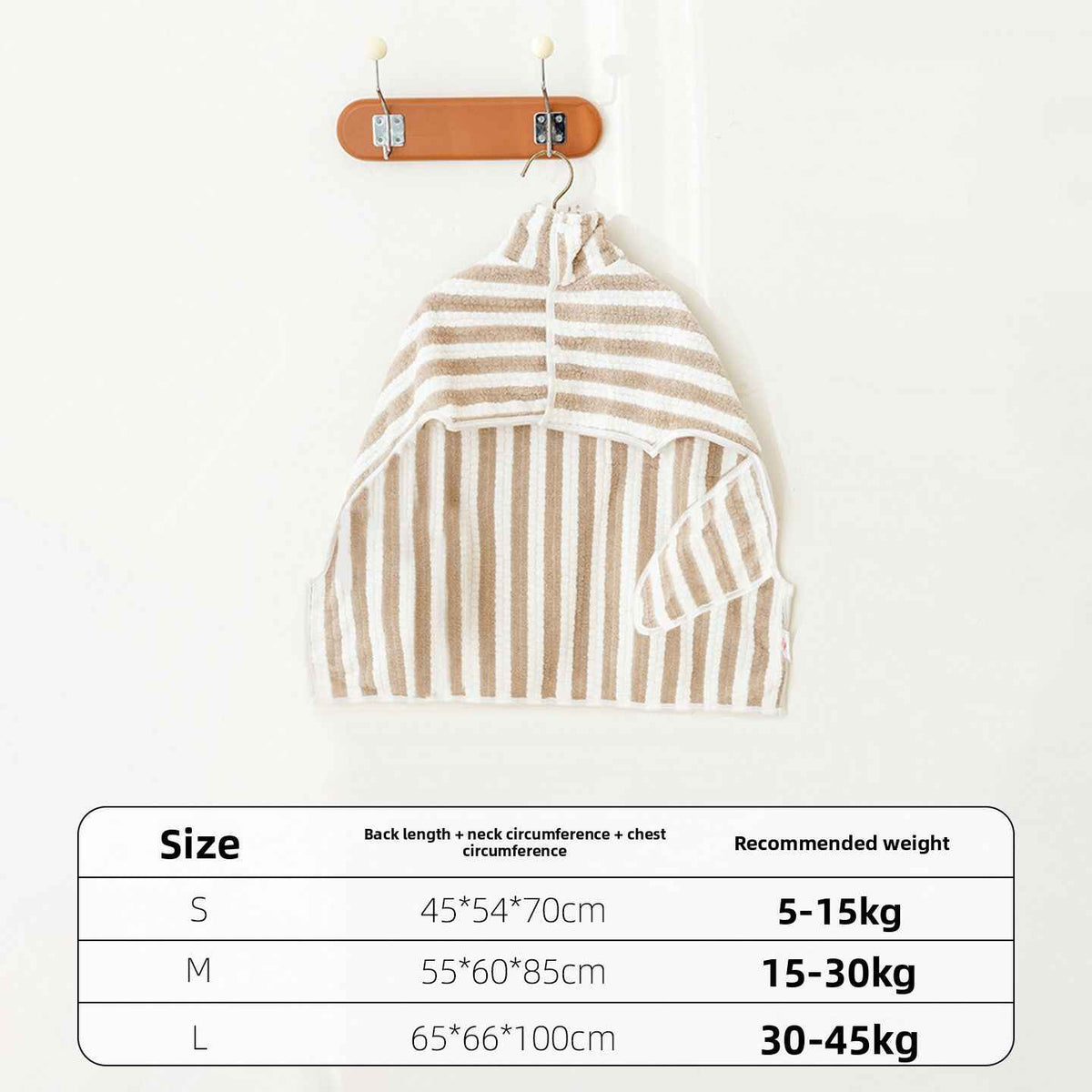 Pet Hair Remover - Dog Slicker Brushes - TinPaw - Pau brown striped bathrobe - S - SU00156558 - Pau brown striped bathrobe - S