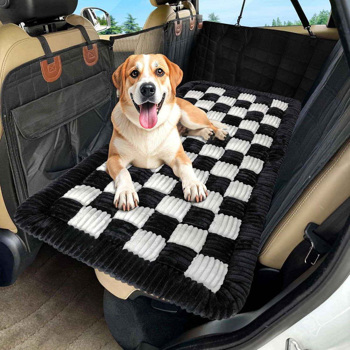 Plush Checkerboard Dog Mat - Dog Beds & Furniture - TinPaw