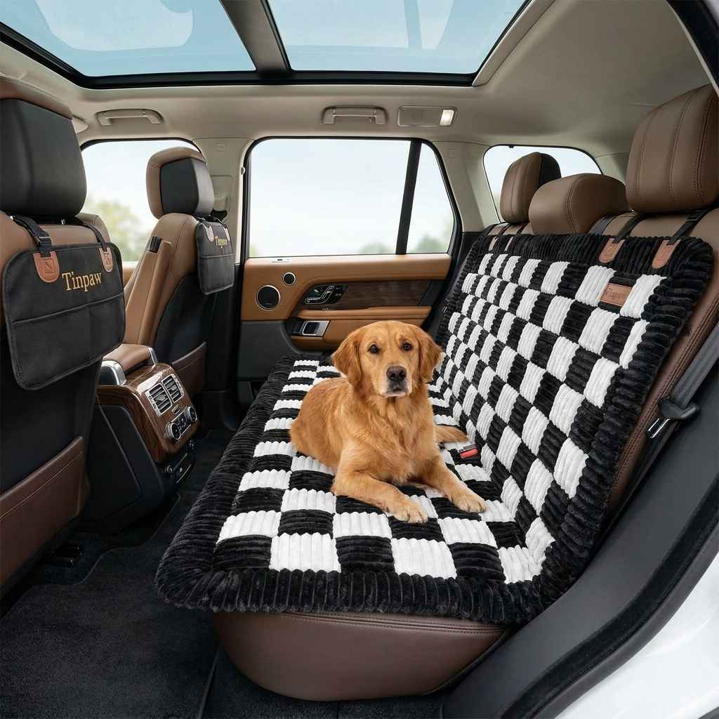 Plush Checkerboard Dog Mat - Dog Beds & Furniture - TinPaw