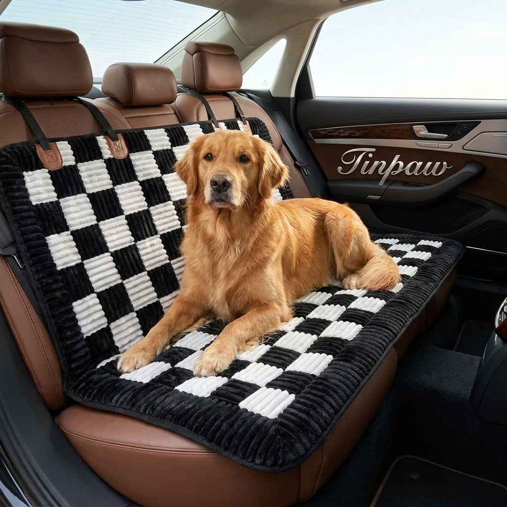 Plush Checkerboard Dog Mat - Dog Beds & Furniture - TinPaw