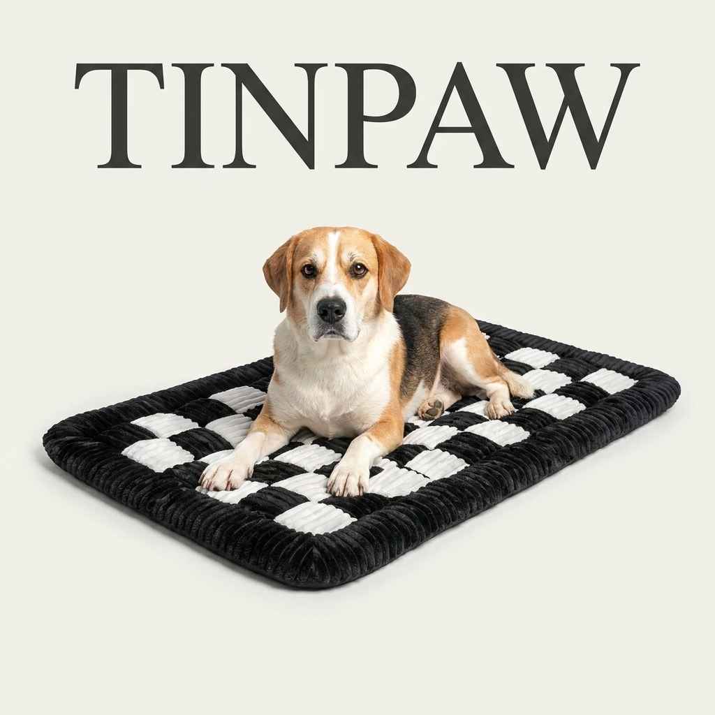 Plush Checkerboard Dog Mat - Dog Beds & Furniture - TinPaw