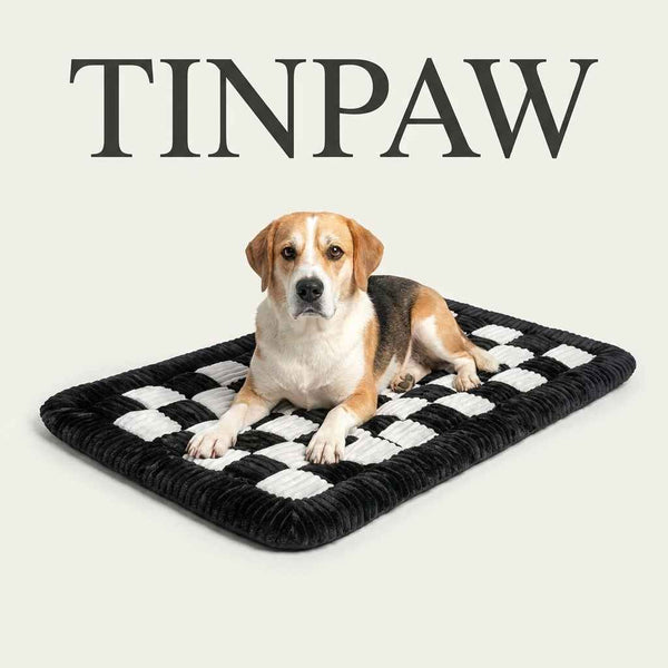 Plush Checkerboard Dog Mat - Dog Beds & Furniture - TinPaw