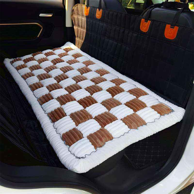 Plush Checkerboard Dog Mat - Dog Beds & Furniture - TinPaw