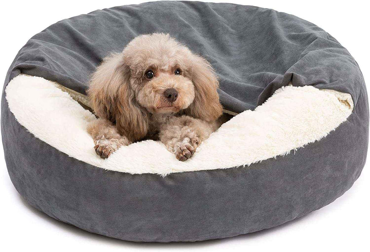 Plush Enclosed Pet House - Dog Beds & Furniture - TinPaw - Gray Beige - S 60x60cm - SU00140426 - Gray Beige - S 60x60cm