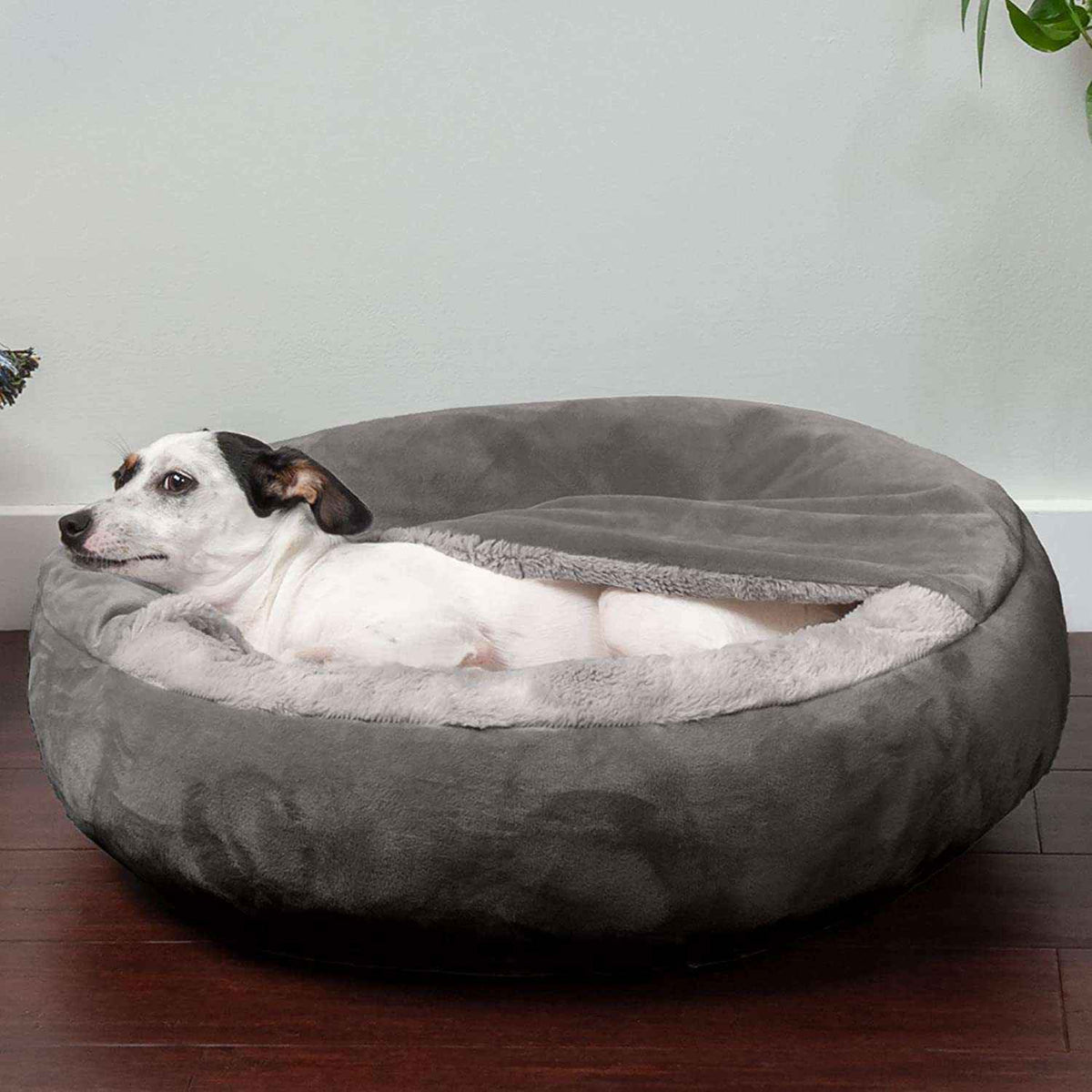 Plush Enclosed Pet House - Dog Beds & Furniture - TinPaw - Gray - L 80x80cm - SU00140426 - Gray - L 80x80cm