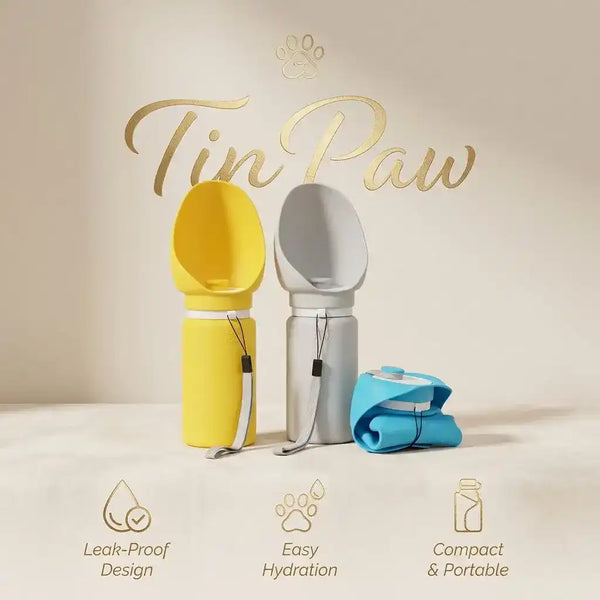 Dog Water Bottle Slow Feeder - Dog Travel Accessories - TinPaw