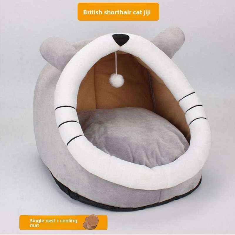 Removable Washable Pet House - Dog Beds & Furniture - TinPaw - Gray British Short Hair Nest Cooling Mat - L 46x42x38cm - SU00109087 - Gray British Short Hair Nest Cooling Mat - L 46x42x38cm