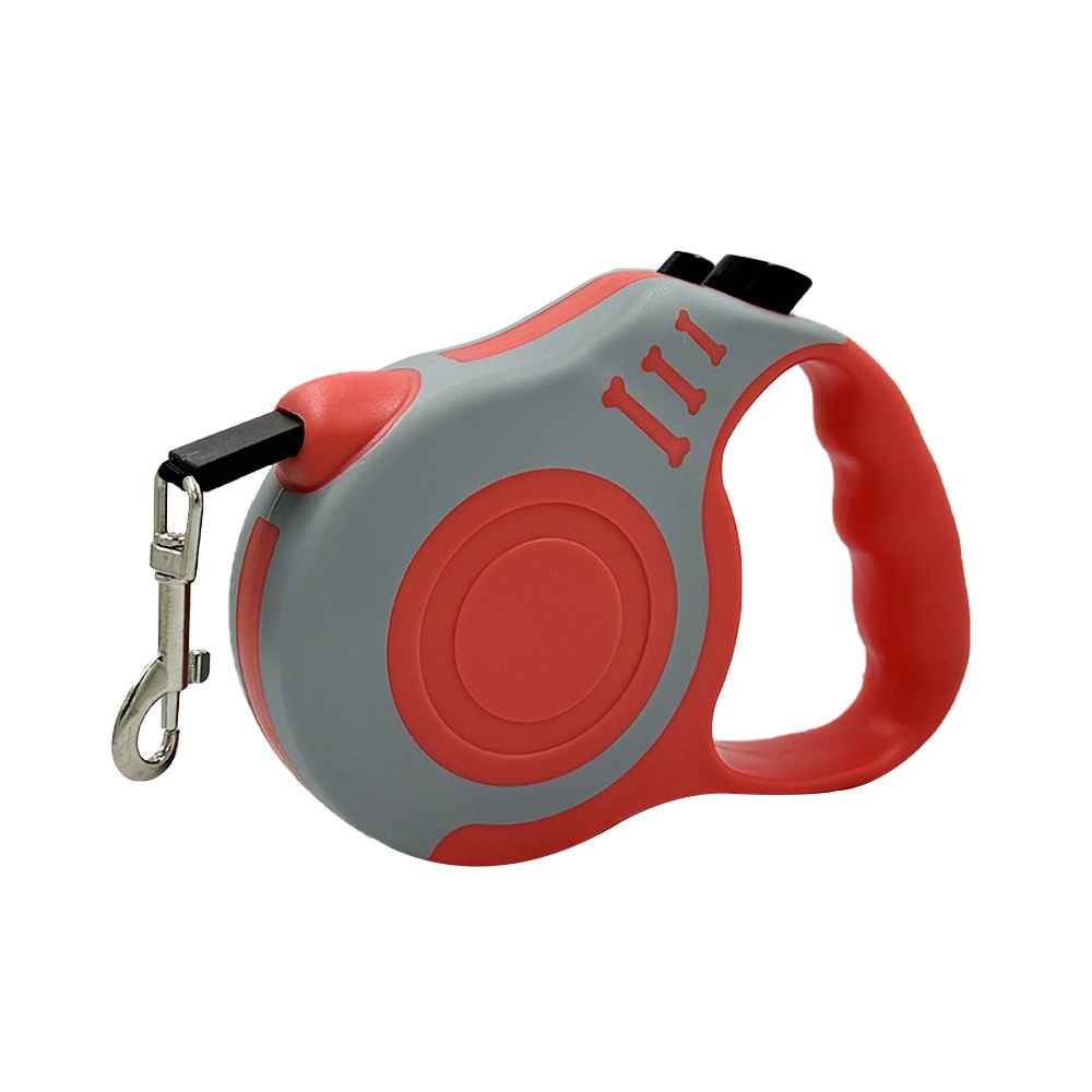 Retractable Bone Handle Leash - Dog Gear - TinPaw - Red and gray bone - 3 m opp packing - SU00362222 - Red and gray bone - 3 m opp packing