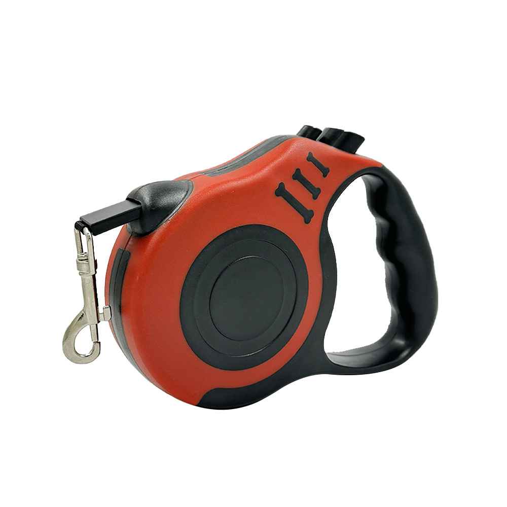 Retractable Bone Handle Leash - Dog Gear - TinPaw - Red bone - 3 m opp packing - SU00362222 - Red bone - 3 m opp packing